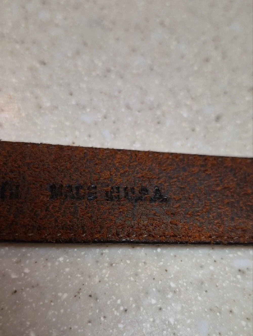 Classic Brown Leather Belt with Silver Tone Buckle , Keeper & Tip.